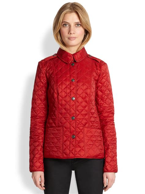 burberry red cloth jacket|burberry quilted jacket women's.